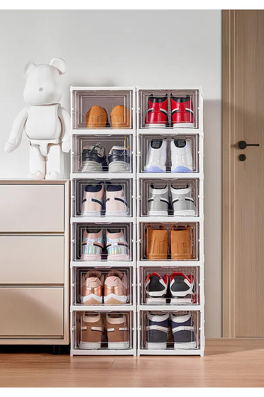Homezy-6'lı Katlanabilir Ayakkabılık Taşınabilir Çok Amaçlı Geniş Dolap