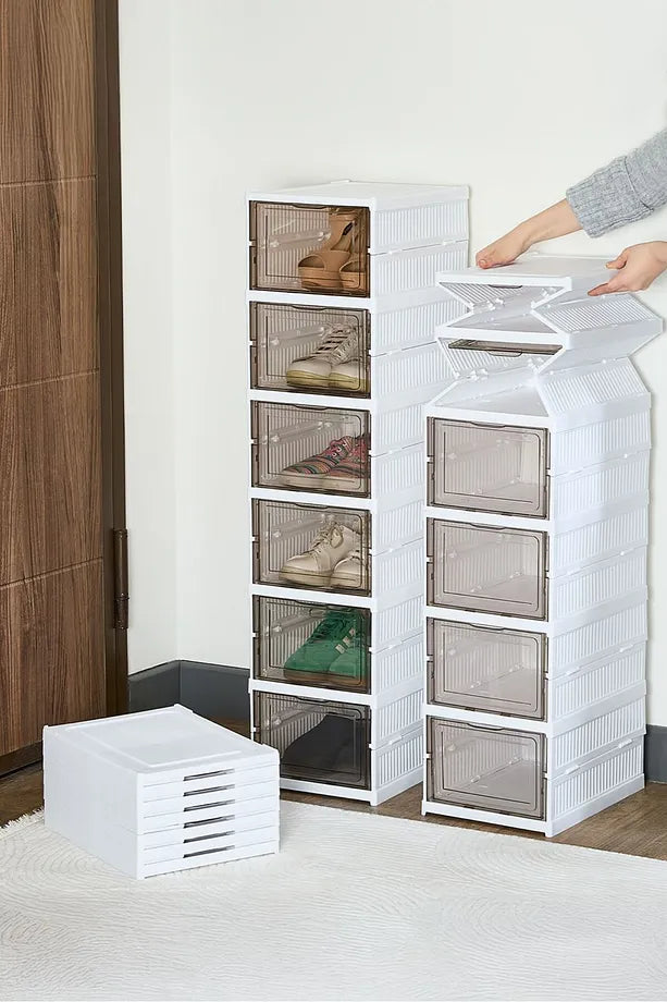 Homezy-6'lı Katlanabilir Ayakkabılık Taşınabilir Çok Amaçlı Geniş Dolap